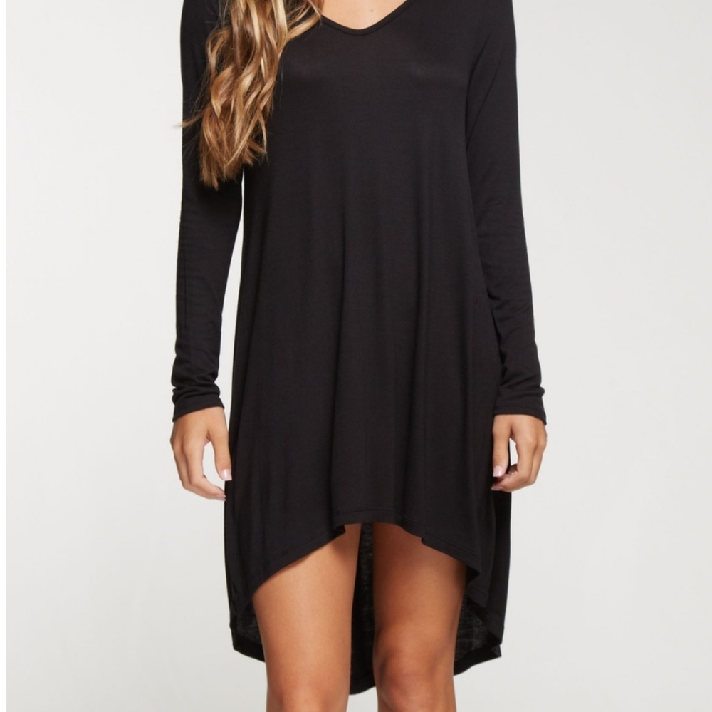 GAP solid black Hi-Lo hemmed dress